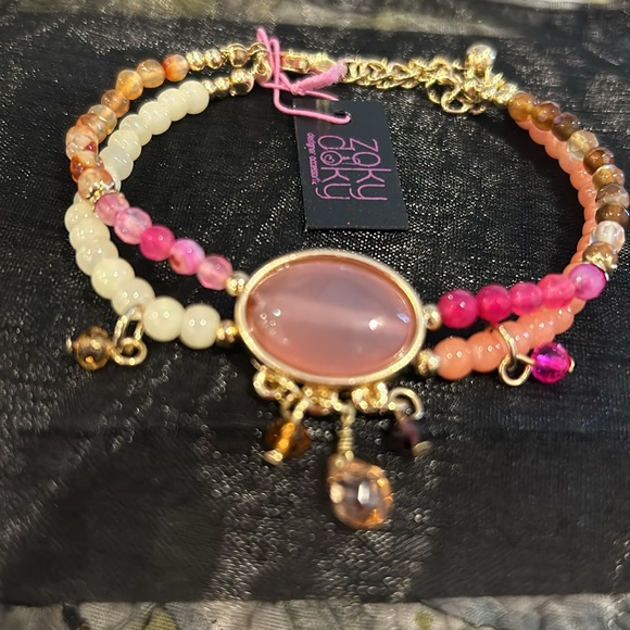 Semi Precious Beads and Crystal Bracelet-Boutique - Picture 2 of 6